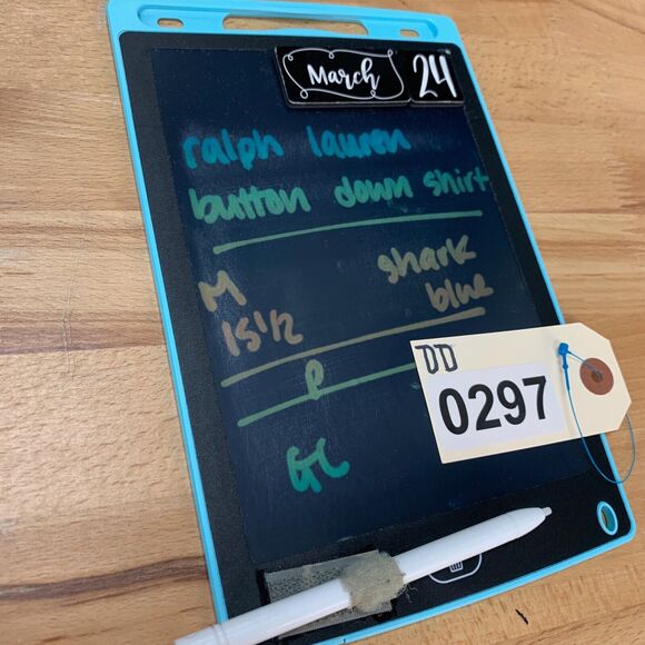 Ralph Lauren Shirt Men 15.5 Shark Blue Crosshatch Cotton Classic Fit Button Down - Picture 9 of 10